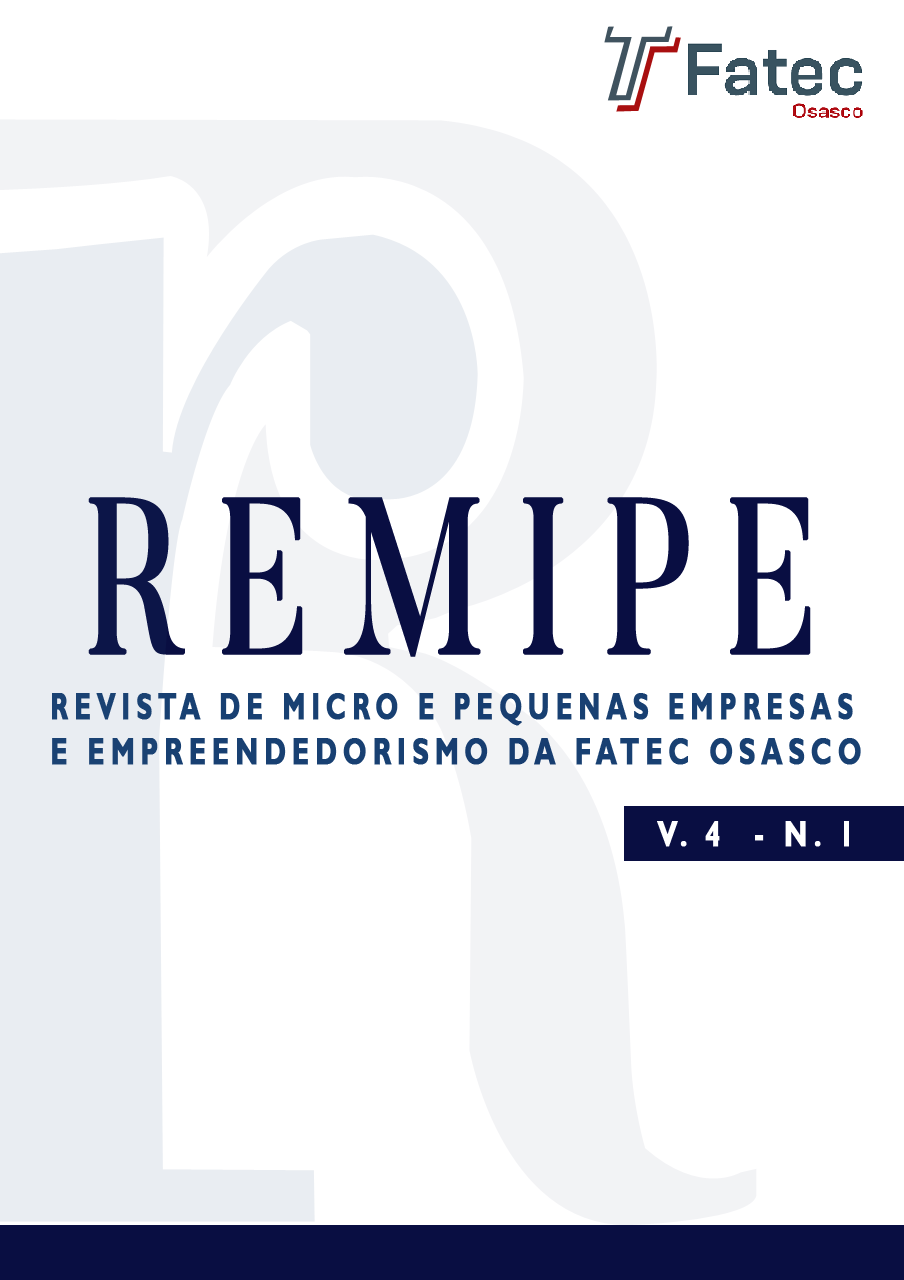 					Visualizar v. 4 n. 1 (2018): REMIPE - Revista de Micro e Pequenas Empresas e Empreendedorismo da FATEC Osasco
				
